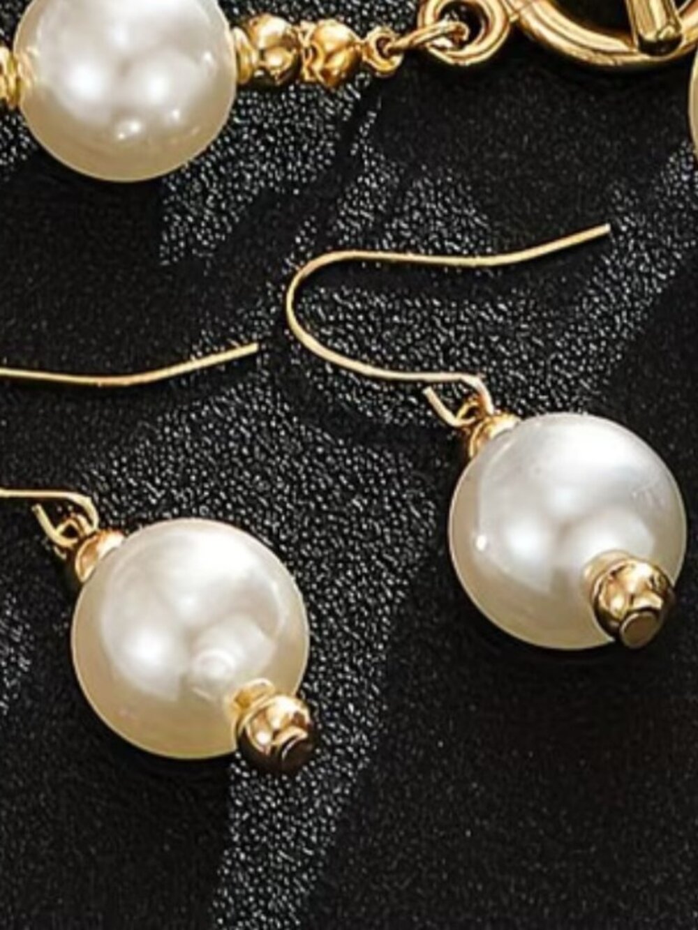 Womens White Beaded Dangle Earrings Round Ball Drop Statement Jewelry Gift